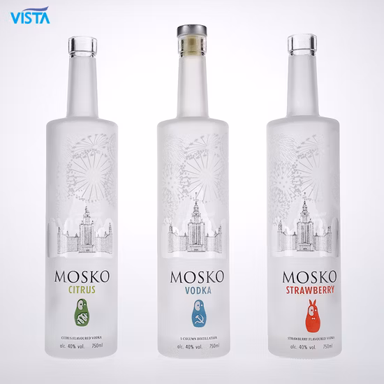 375ml 37.5cl 500ml 50cl 750ml 75cl1000ml 100cl 스피릿 주류 보드카 위스키 물 유리 병 스크류 캡 코르크 캡 하이 플린트 클리어 컬러